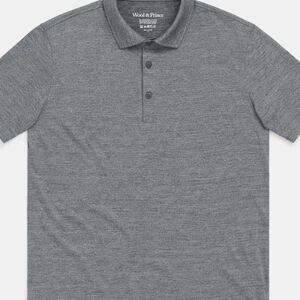 Wool & Prince Signature Classic Gray Polo Shirt Merino Wool Soft Size XL